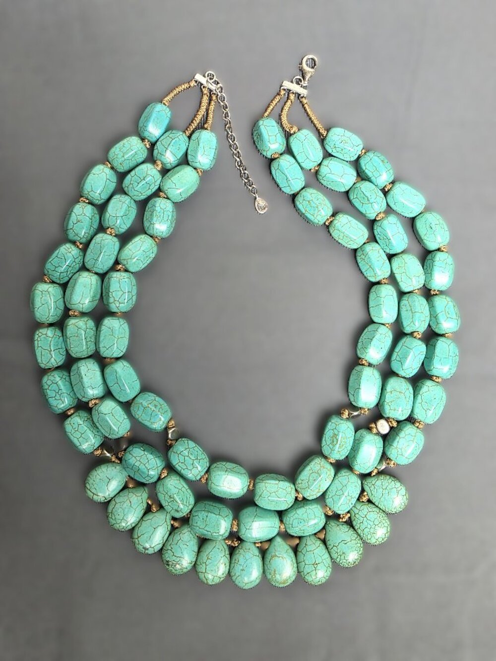 Silpada Drops of the Ocean Howlite Sterling Silver 3-Strand Necklace N3023